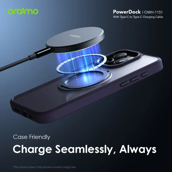 Oraimo PowerDock 15W Magnetic Wireless Charging Pad - Image 4