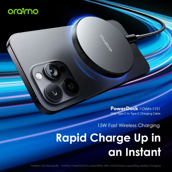 Oraimo PowerDock 15W Magnetic Wireless Charging Pad - Image 3